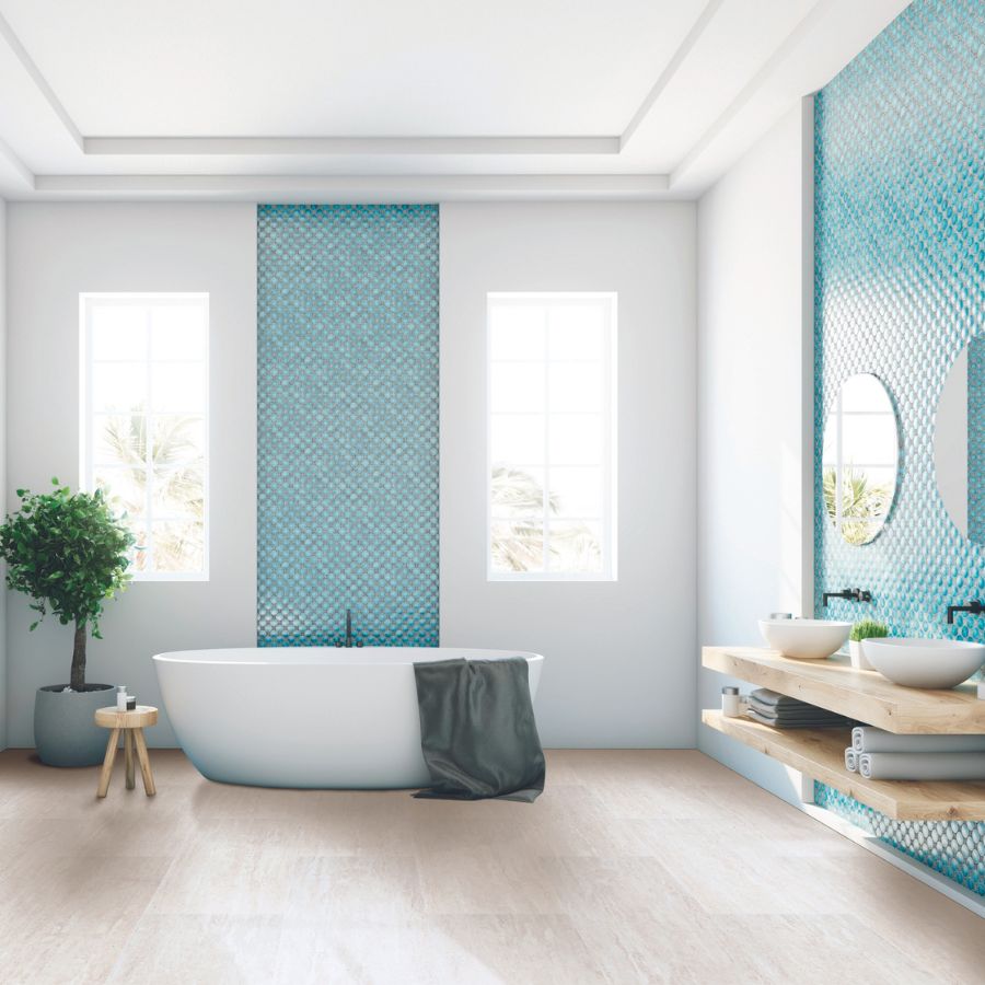 tile backsplash in bathroom